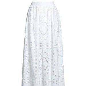 Alberta Ferretti White Flare Lace Maxi Skirt Size 4